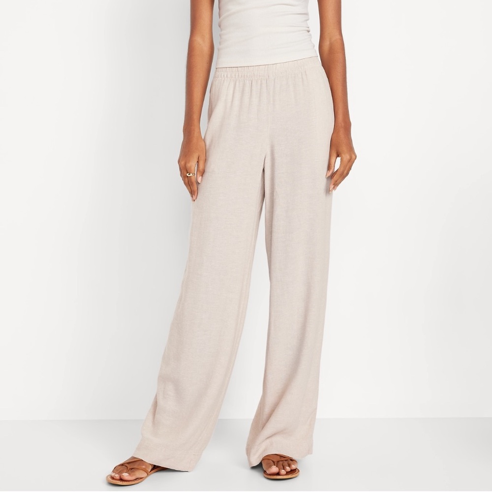 Old Navy High-Waisted Linen-Blend Wide-Leg Pants